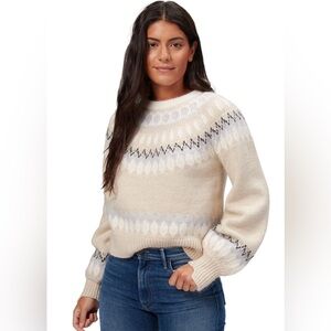 Women's Cream Patterned Sweater